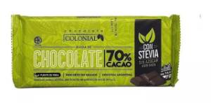 CHOCOLATE 70% CACAO CON STEVIA COLONIAL 100GR - Oliva Mercado Natural